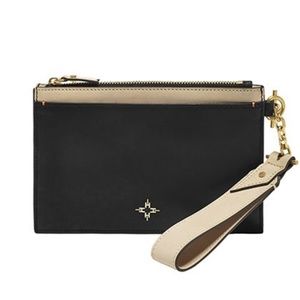 India Hicks black leather wristlet rare!